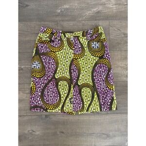 J McLaughlin Women's Mini Skirt Size 6 African Print Boho Ethnic 100% Cotton‎